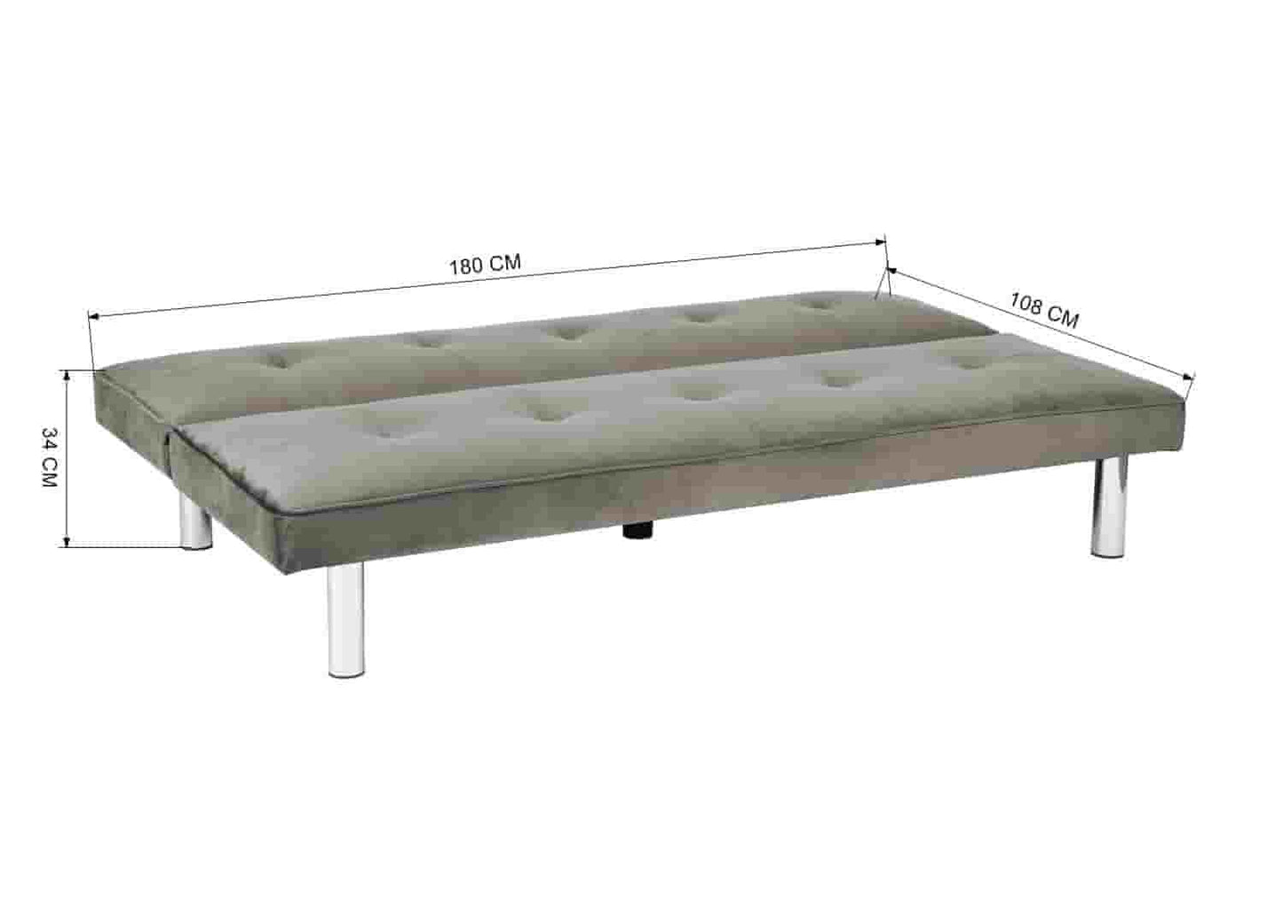 Banc convertible taupe chromé – Galerie du Mobilier