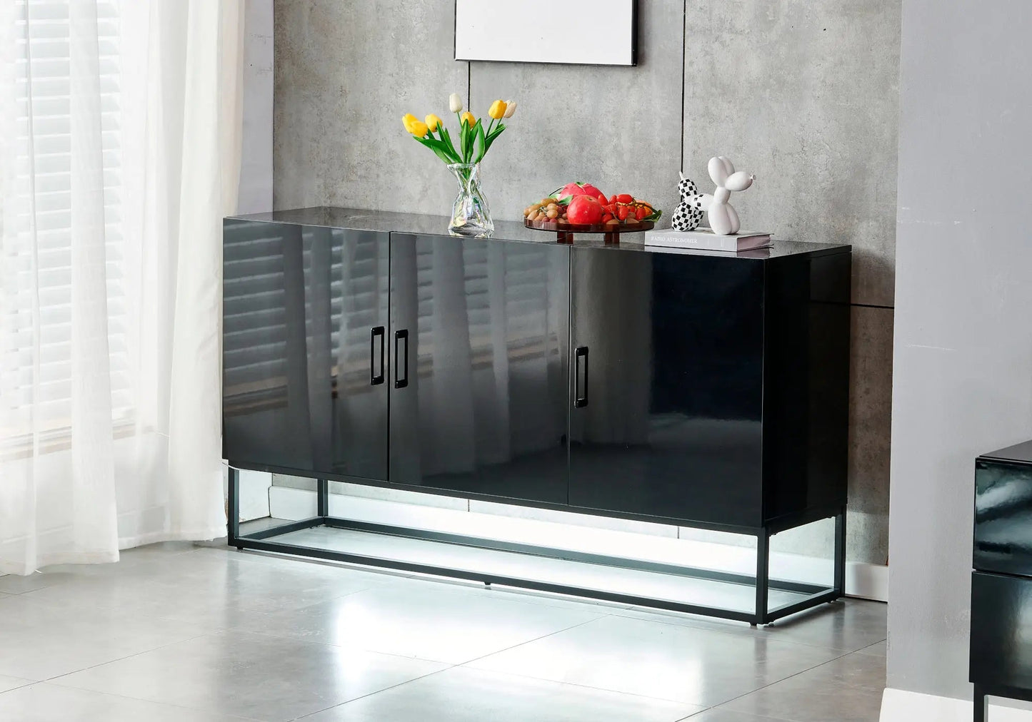 Buffet design laqué noir – Galerie du Mobilier - Vue 1