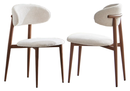 Table ovale travertin et chaises bois beige - TERRA Galerie du Mobilier