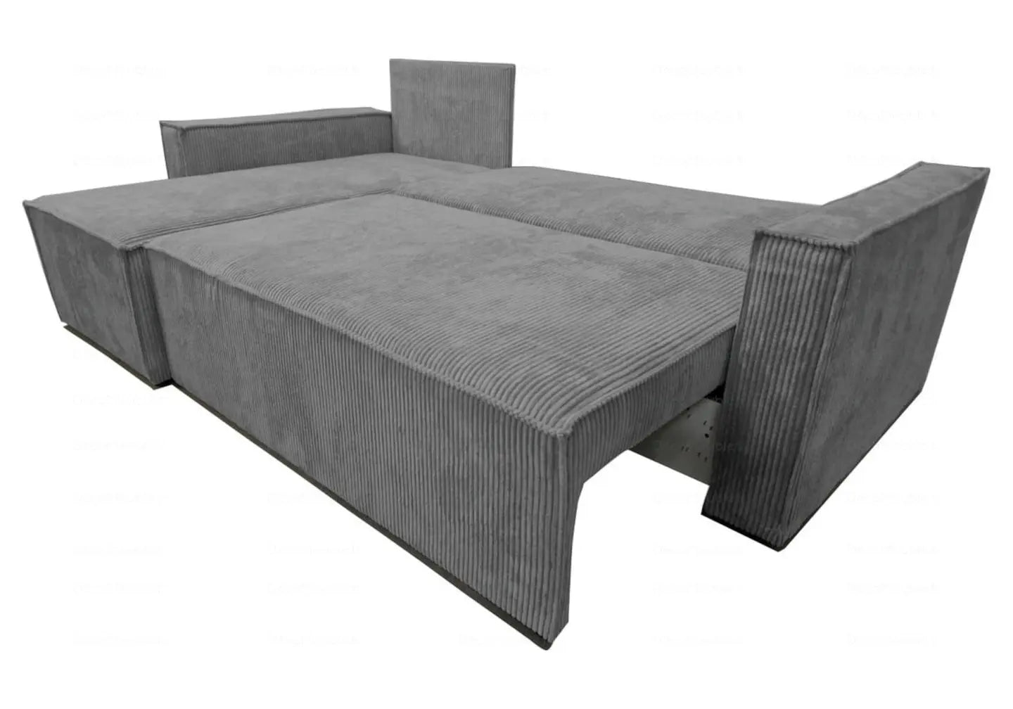 Canapé angle velours côtelé gris – Galerie du Mobilier