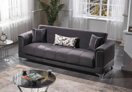 Canapé convertible anthracite BALI - Galerie du Mobilier