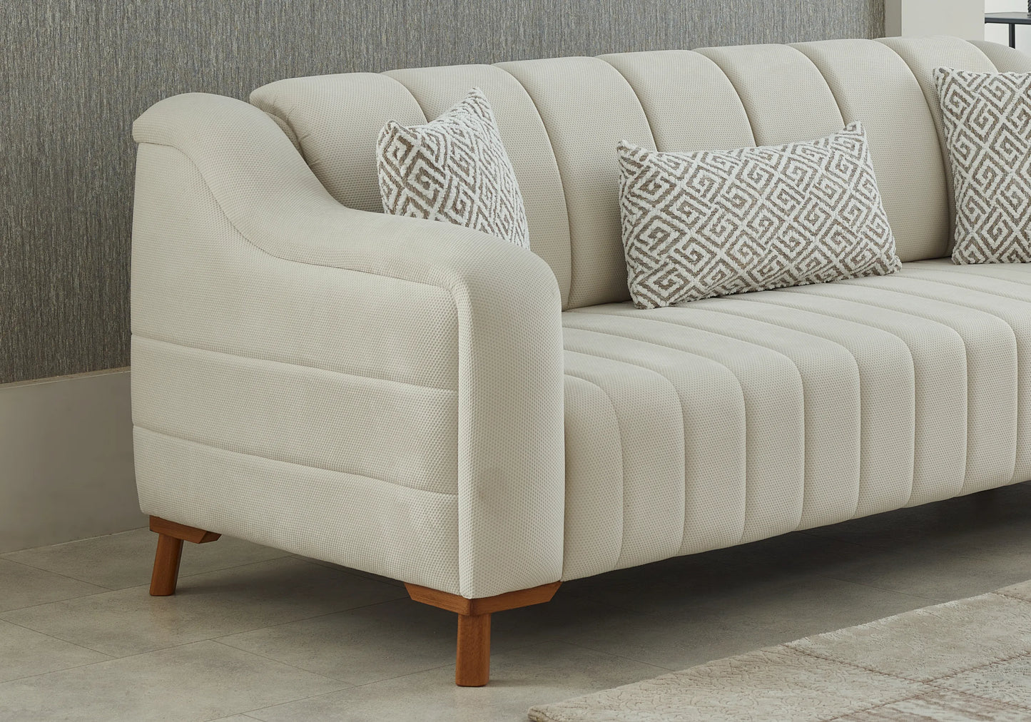 Ensemble canapé bois blanc HEXA