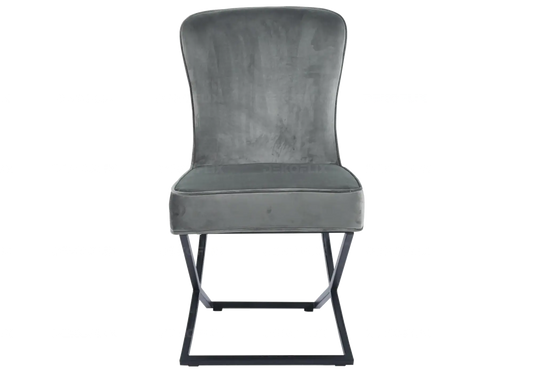 Chaise capitonnée anthracite pied noir ENZO(Lot de 2) New Design