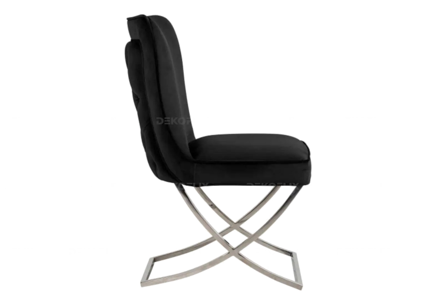 Chaise capitonnée argent noir ENZO (Lot de 2) New Design