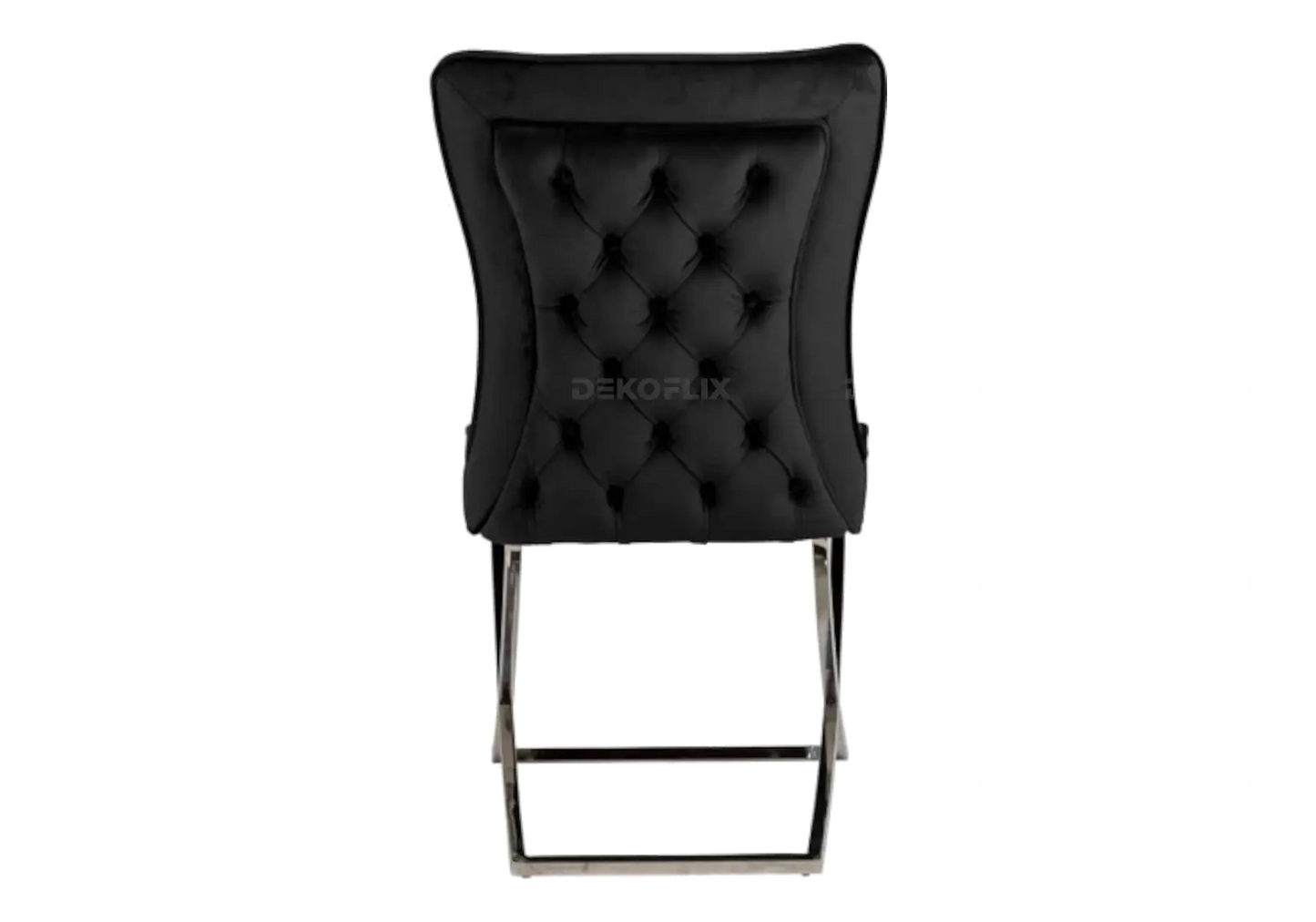 Chaise capitonnée argent noir ENZO (Lot de 2) New Design