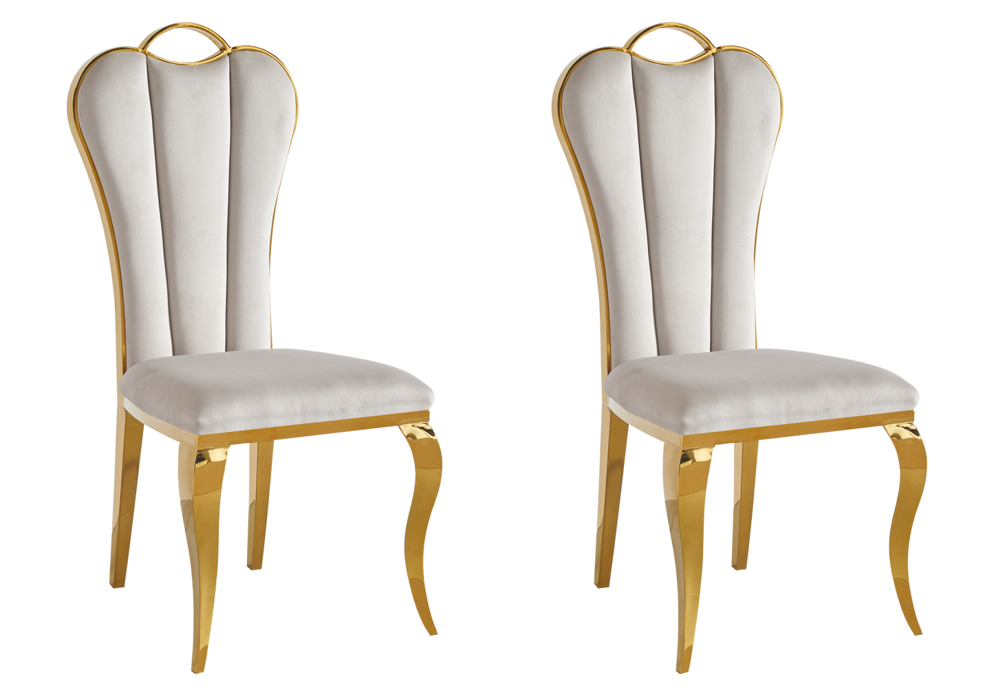 Chaise baroque moderne dorée et velours - Diana – Galerie du Mobilier