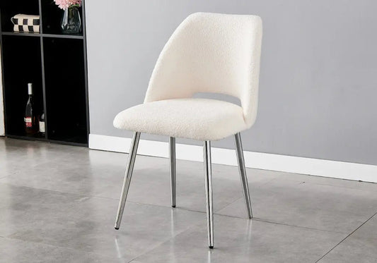 Chaises chromées blanc LEONI (lot de 4) New Design