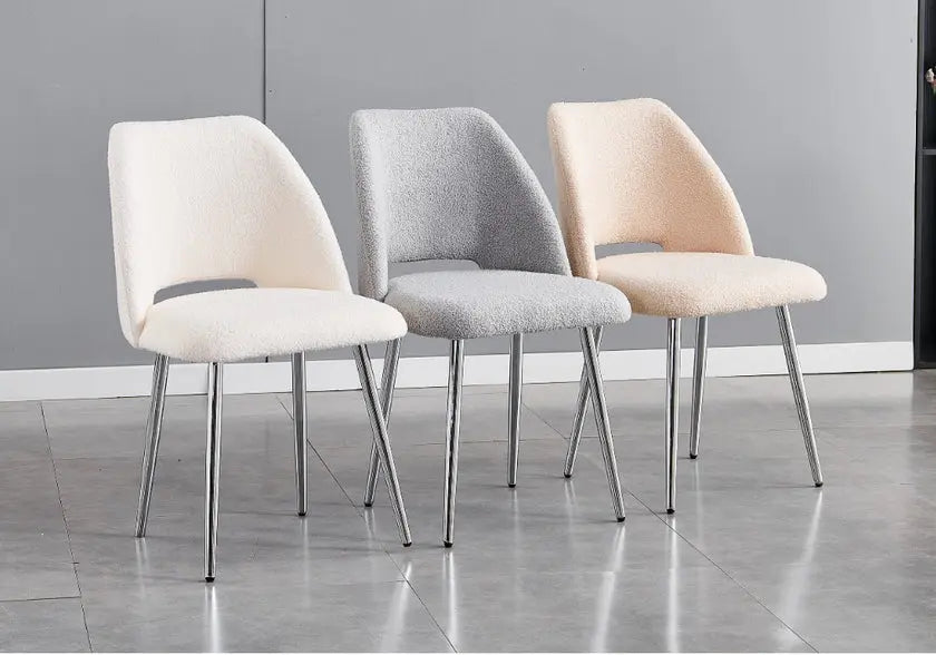 Chaises chromées blanc LEONI (lot de 4) New Design