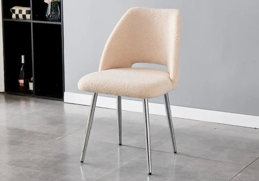 Chaises chromées taupes LEONI (lot de 4) New Design