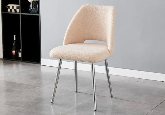 Chaises chromées taupes LEONI (lot de 4) New Design