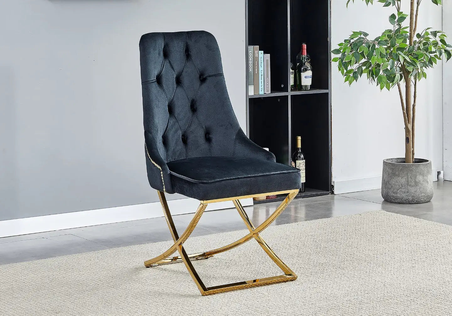 Chaises dorées noires tête de lion GLADE (lot de 4) New Design