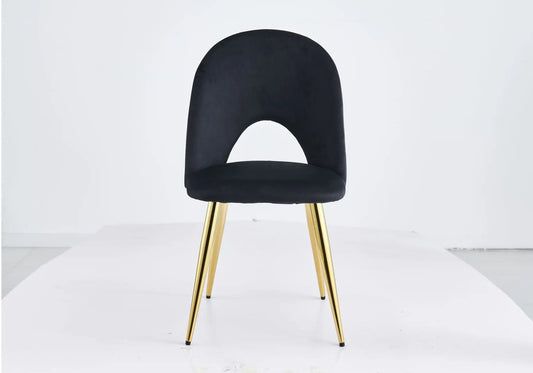 Chaises dorées velours noir GRETUS (lot de 4) Galerie du Mobilier