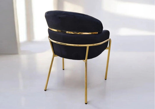 Chaises dorées velours noir NOAM (lot de 4) New Design