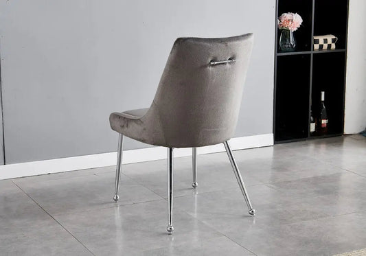 Chaises poignées velours gris GEMA (lot de 4) New Design