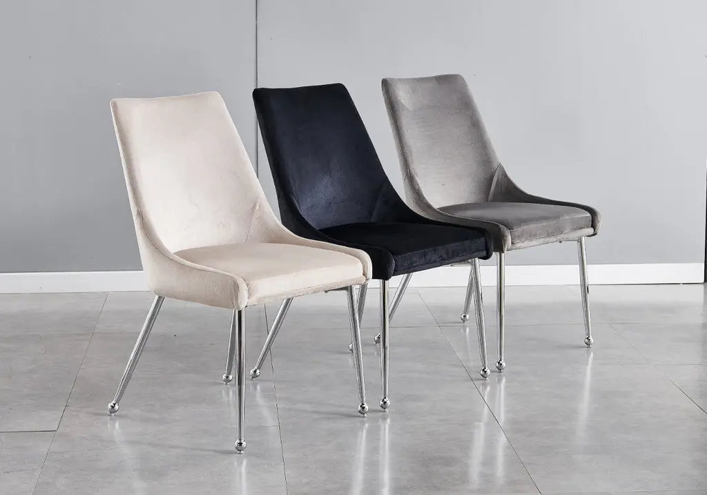 Chaises poignées velours taupe GEMA (lot de 4) New Design