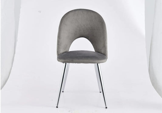 Chaises rétro velours gris GRETUS (lot de 4) New Design