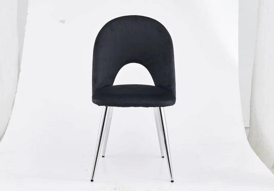 Chaises rétro velours noir GRETUS (lot de 4) New Design