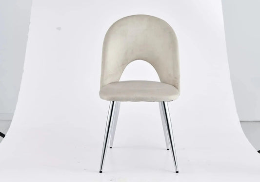 Chaises rétro velours taupe GRETUS (lot de 4) - DEKOFLIX