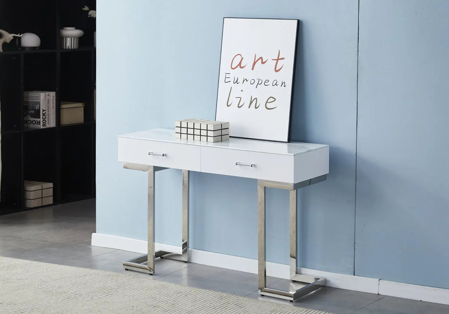 Console coiffeuse marbre blanc LILA Galerie du Mobilier