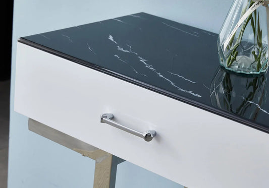 Console coiffeuse marbre noir LILA Galerie du Mobilier