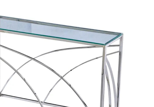 Console design argent en verre GEO Galerie du Mobilier