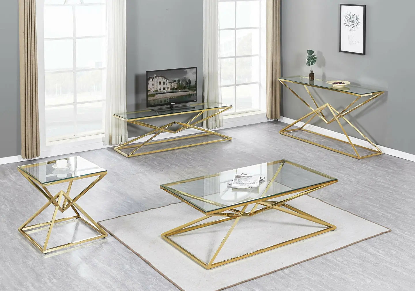 Console dorée marbre beige WIDAD Galerie du Mobilier