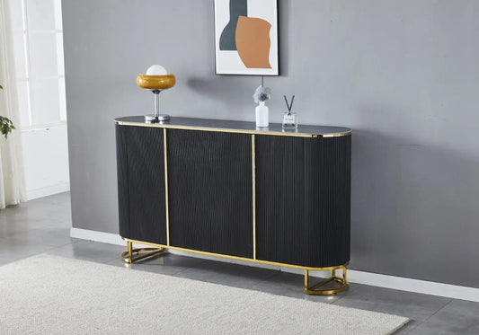 Console dorée marbre blanc ESMEE Galerie du Mobilier