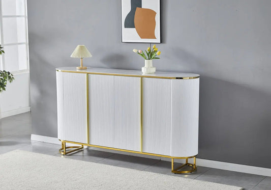 Console dorée marbre gris ESMEE Galerie du Mobilier