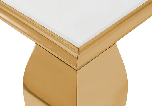 Console dorée verre blanc BAROQUE Galerie du Mobilier