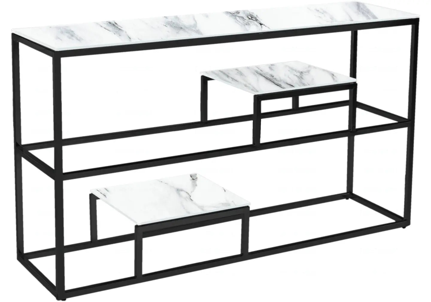Console noire marbre blanc – Galerie du Mobilier - Vue 1