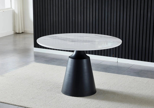 Ensemble Table Noire Marbre et Chaises Moka CHLOE - Galerie du Mobilier