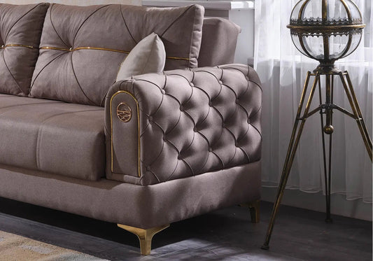 Ensemble canapé convertible taupe PARIS Slims Mobilya