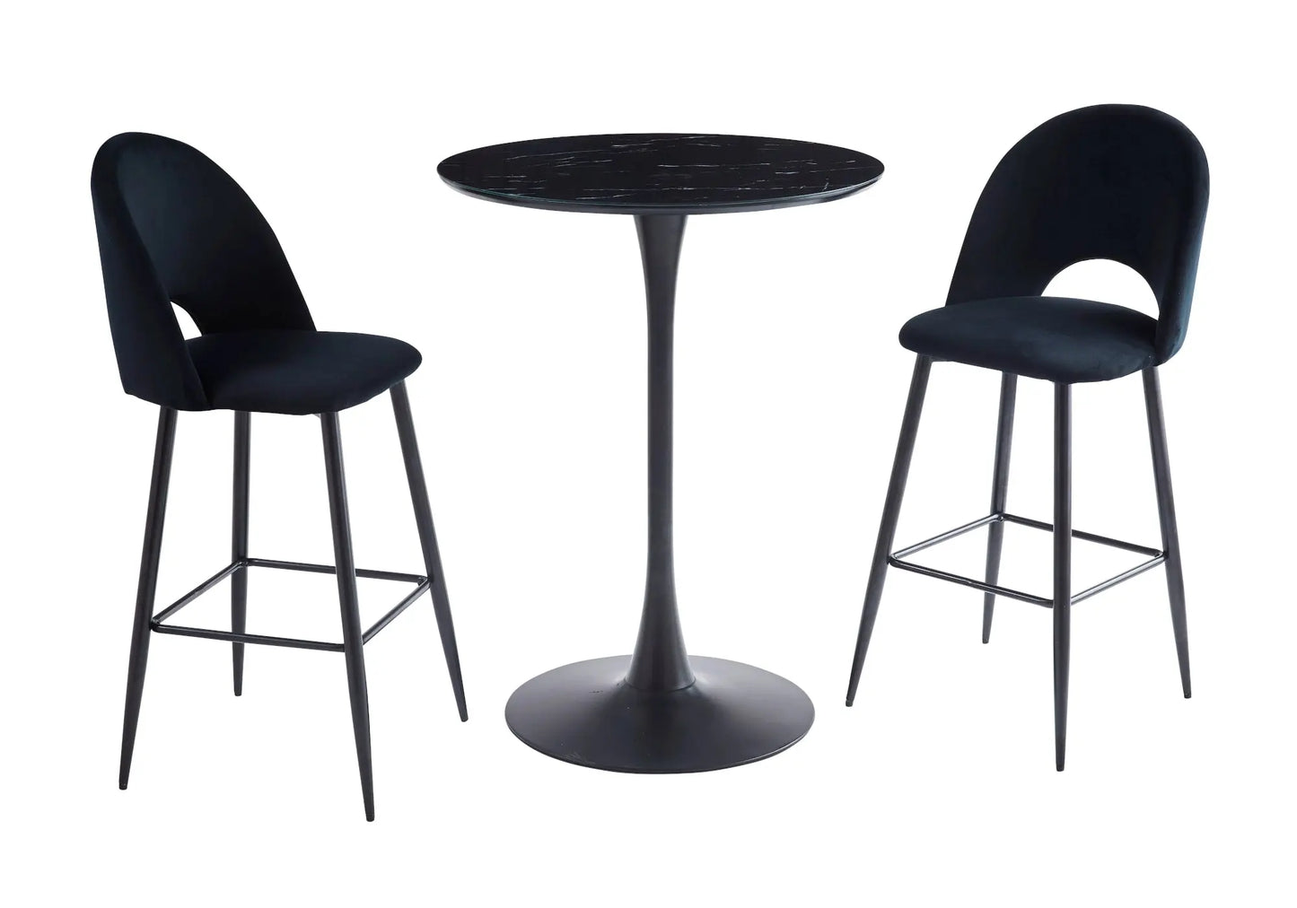 Ensemble de bar en marbre noir ROSA
