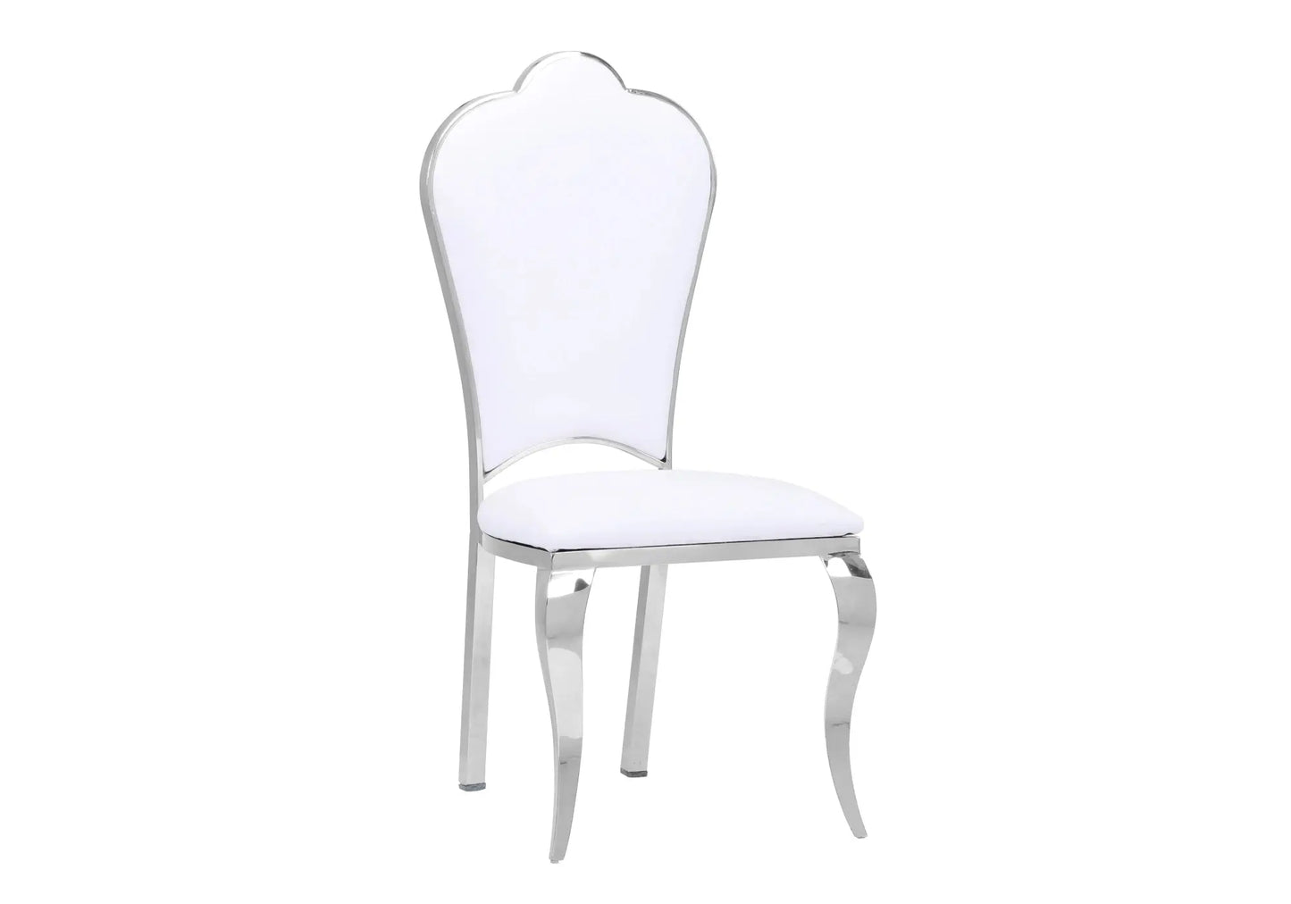 Ensemble table chaise marbre blanc argent TROPHEE Galerie du Mobilier