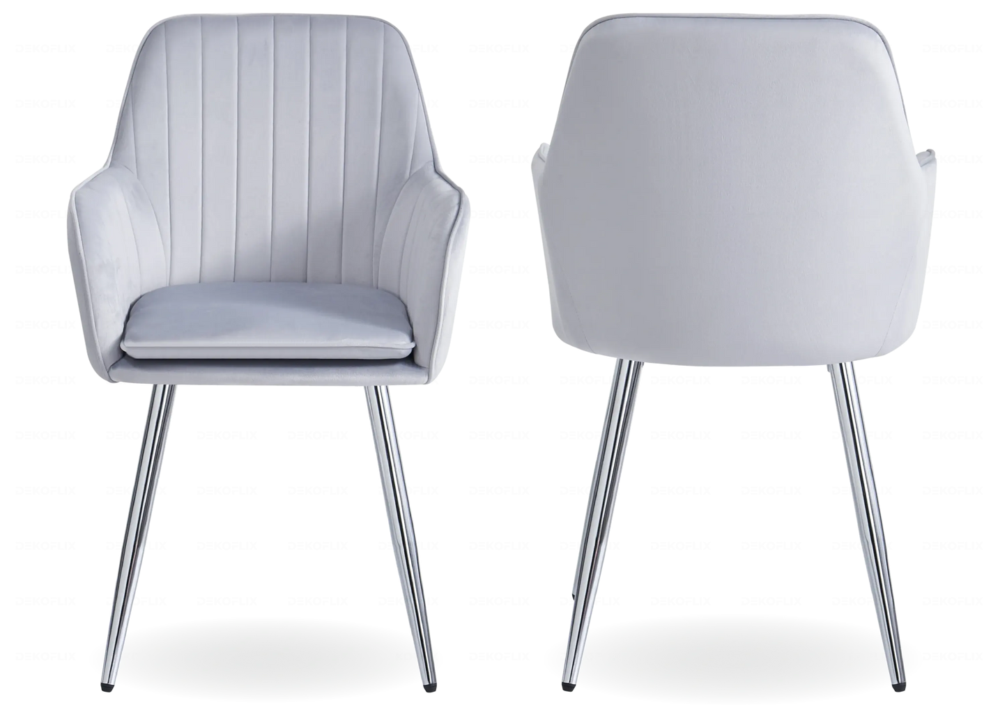 Ensemble table marbre blanc et chaises gris TROPHEE Galerie du Mobilier