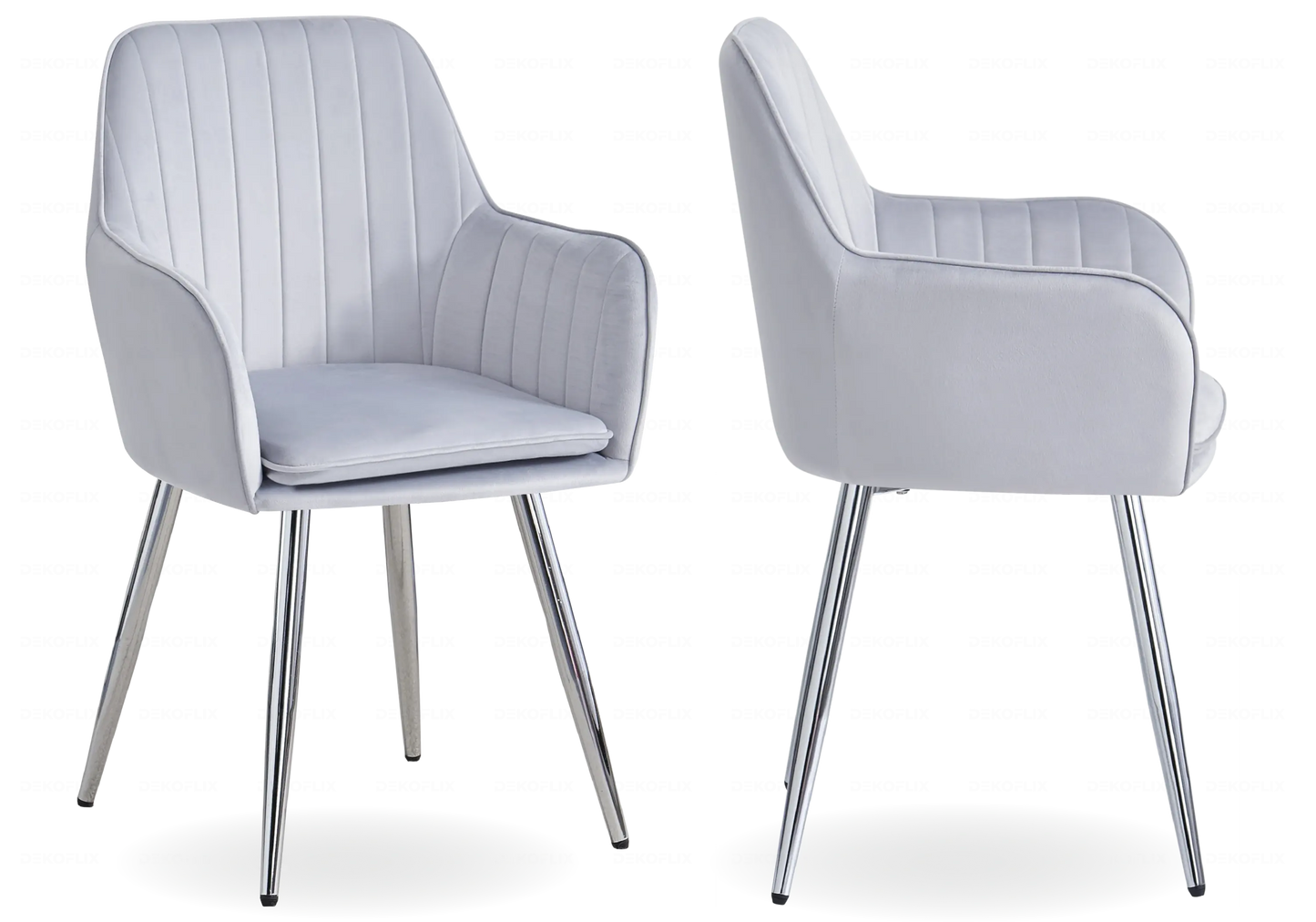 Ensemble table marbre blanc et chaises gris TROPHEE Galerie du Mobilier