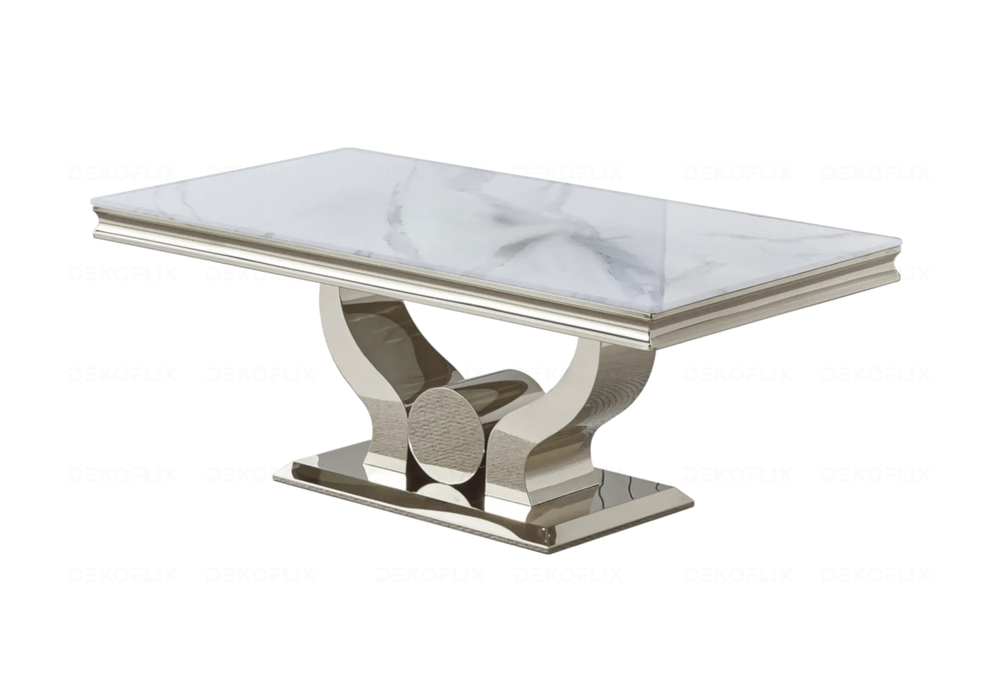Ensemble table marbre blanc et chaises gris TROPHEE Galerie du Mobilier