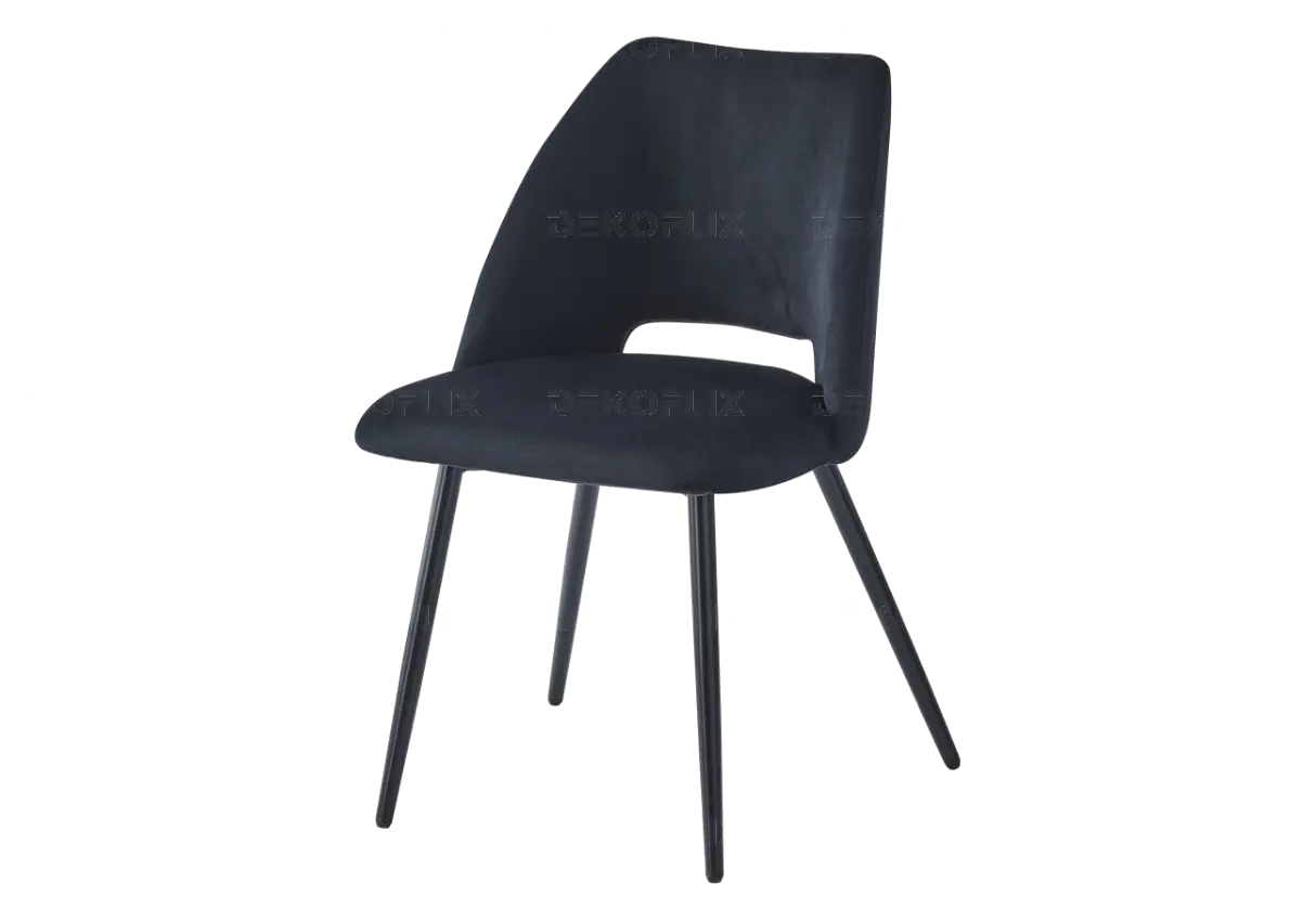 Ensemble table ronde chêne et chaises noires OLIVIA Galerie du Mobilier