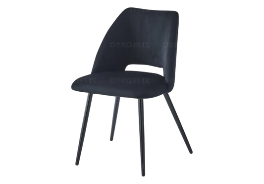 Ensemble table ronde chêne et chaises noires OLIVIA Galerie du Mobilier