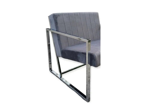 Fauteuil design velours gris GEVA New Design