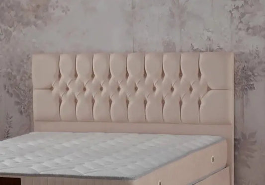 Lit coffre et tête de lit beige KUBA Galerie du Mobilier