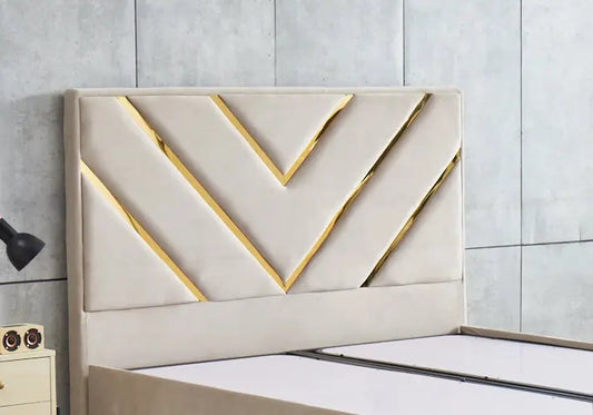 Lit coffre et tête de lit taupe – Galerie du Mobilier