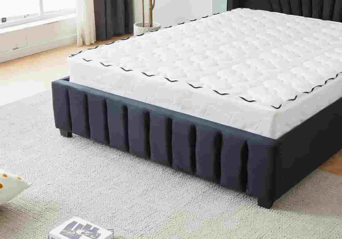 Lit design en velours noir MARIA - Galerie du Mobilier