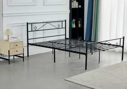 Lit pas cher en métal noir MARIO Galerie du Mobilier