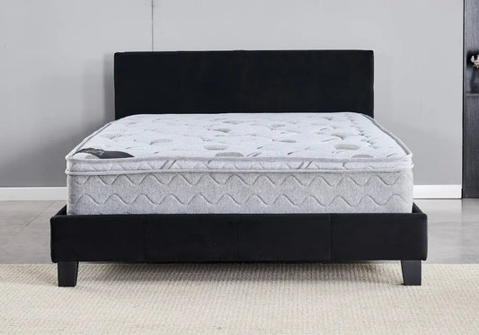 Lit velours noir SIMPLY Galerie du Mobilier