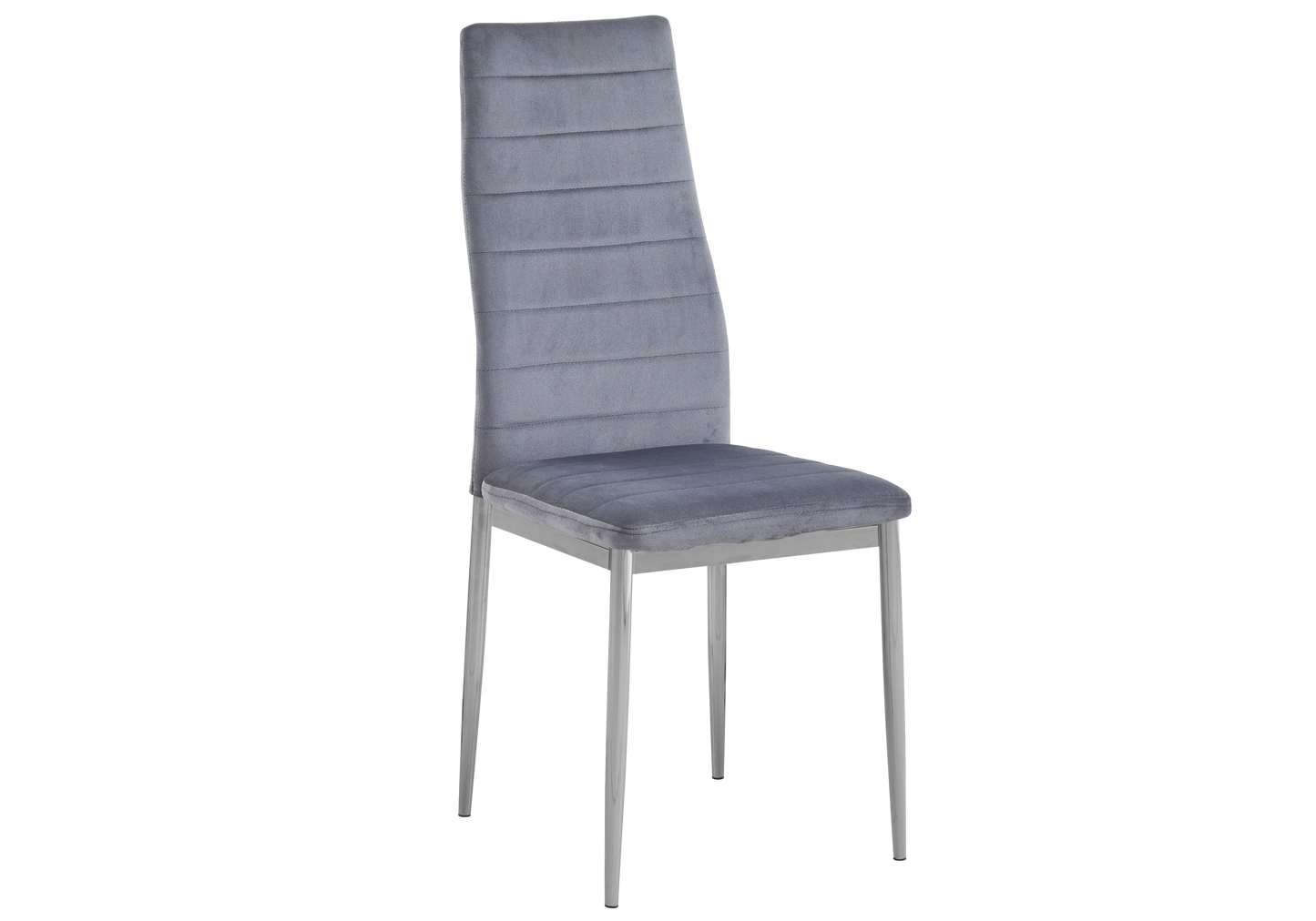 Lot de 6 chaises velours gris argent – Alto – Galerie du Mobilier - Vue 1