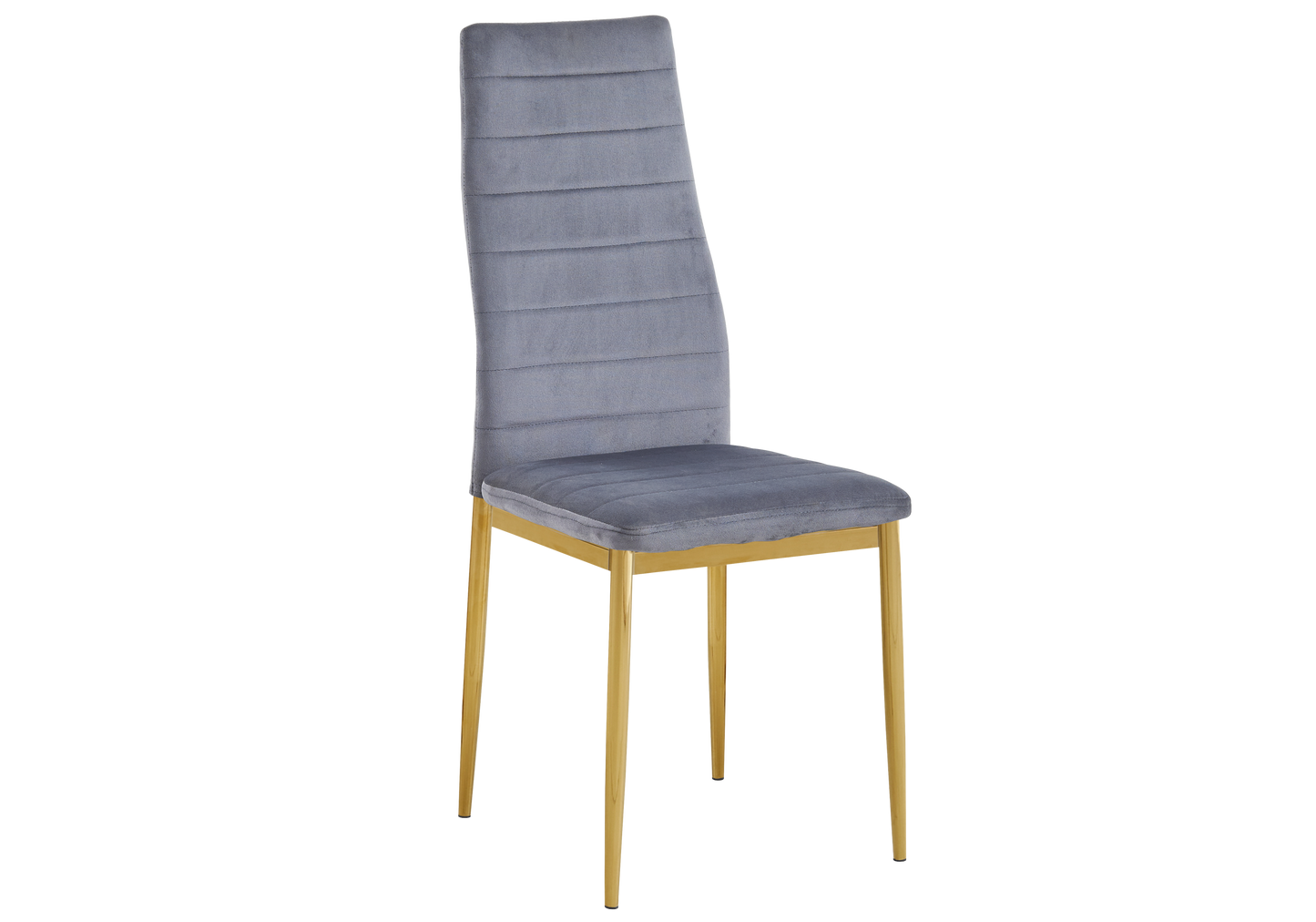 Lot de 6 chaises velours gris dorées – Alto – Galerie du Mobilier - Vue 1