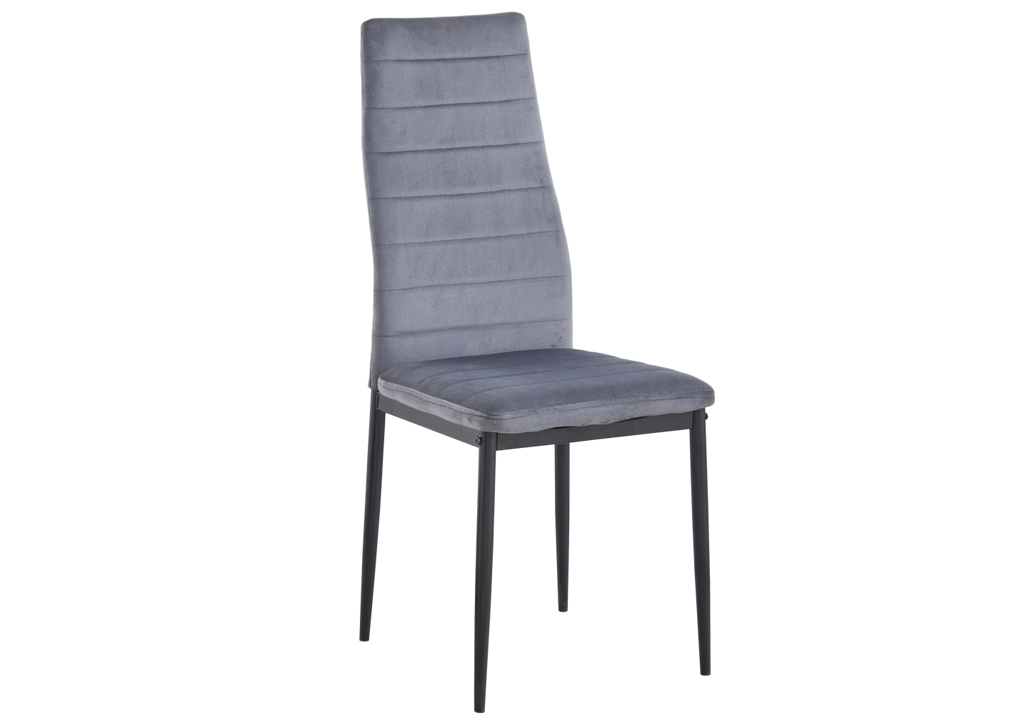 Lot de 6 chaises velours gris noir – Alto – Galerie du Mobilier - Vue 1