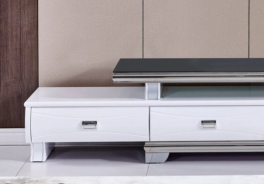 Meuble banc tv en verre noir SARAH Galerie du Mobilier