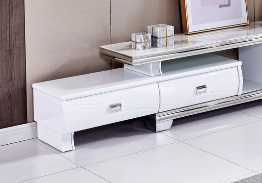 Meuble banc tv marbre beige SARAH Galerie du Mobilier